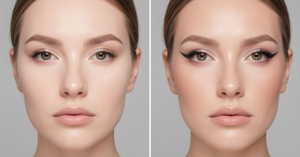 before makeup vs after makeup