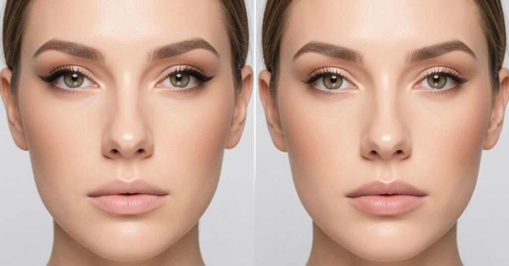 before makeup vs after makeup