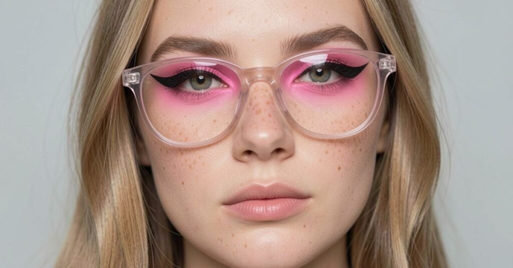 eye makeup with glasses