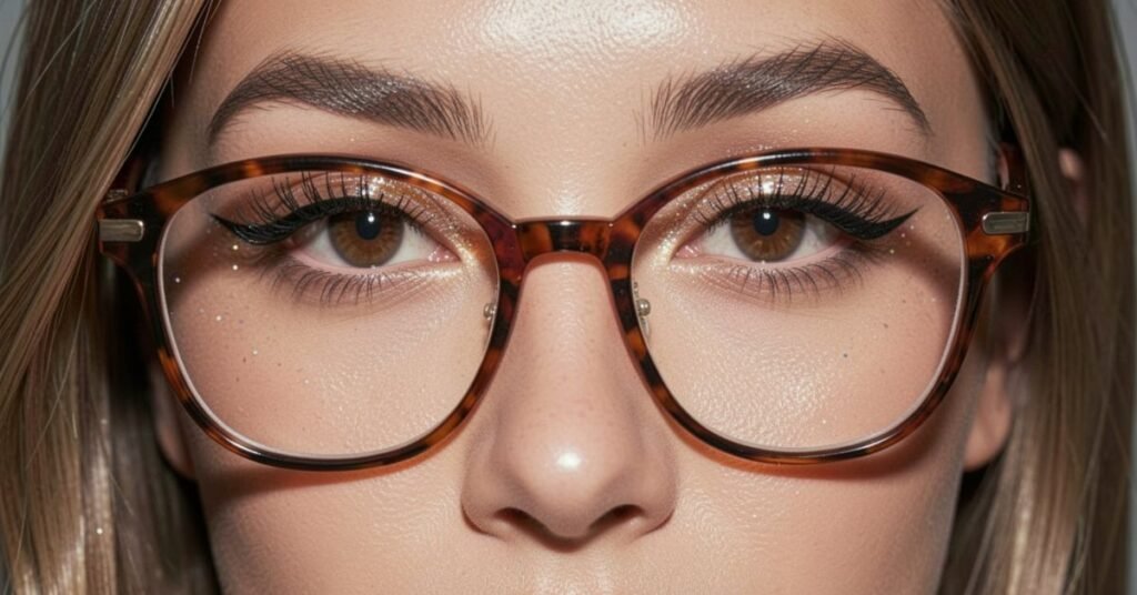 eye makeup with glasses