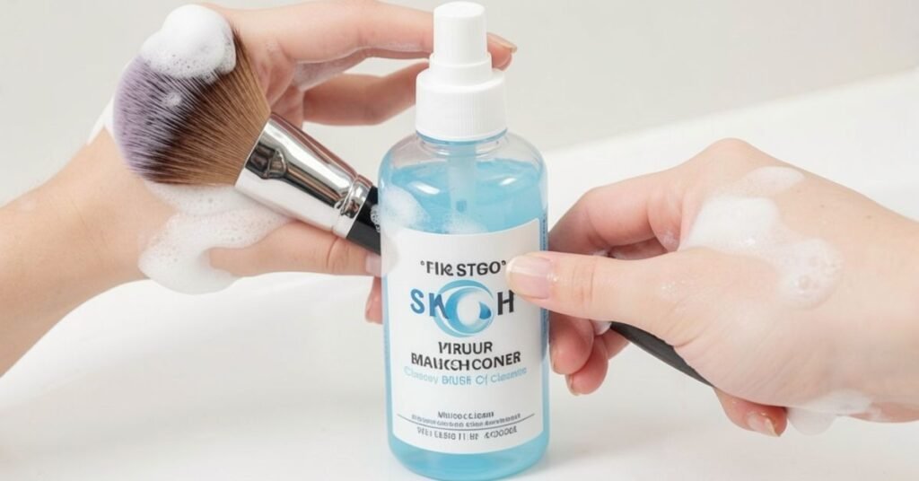 how to clean makeup brushes with brush cleaner