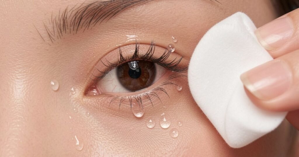 makeup remover in eye