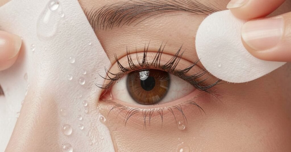 makeup remover in eye