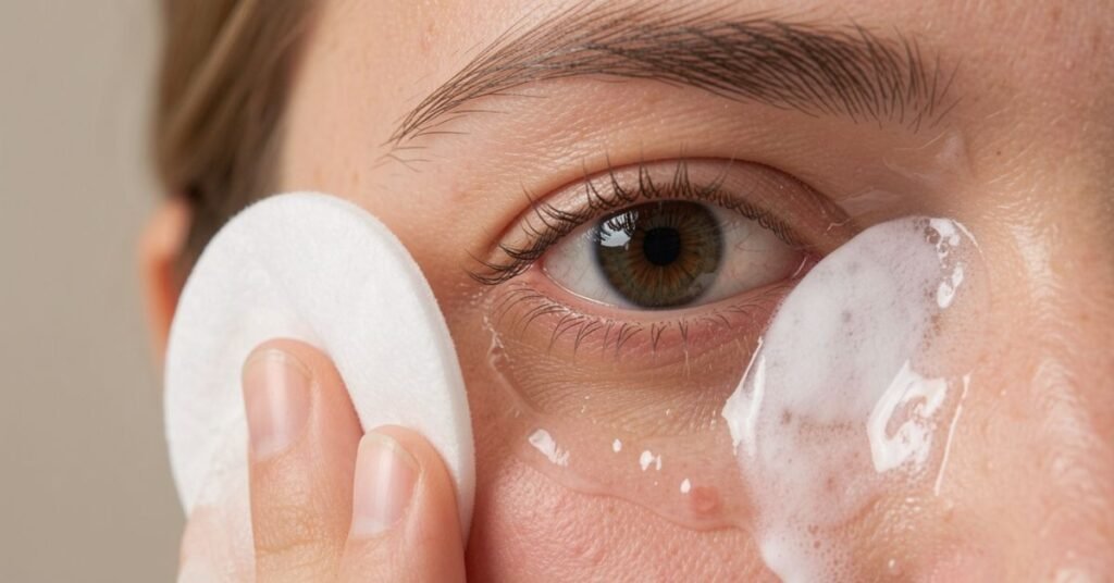 makeup remover in eye
