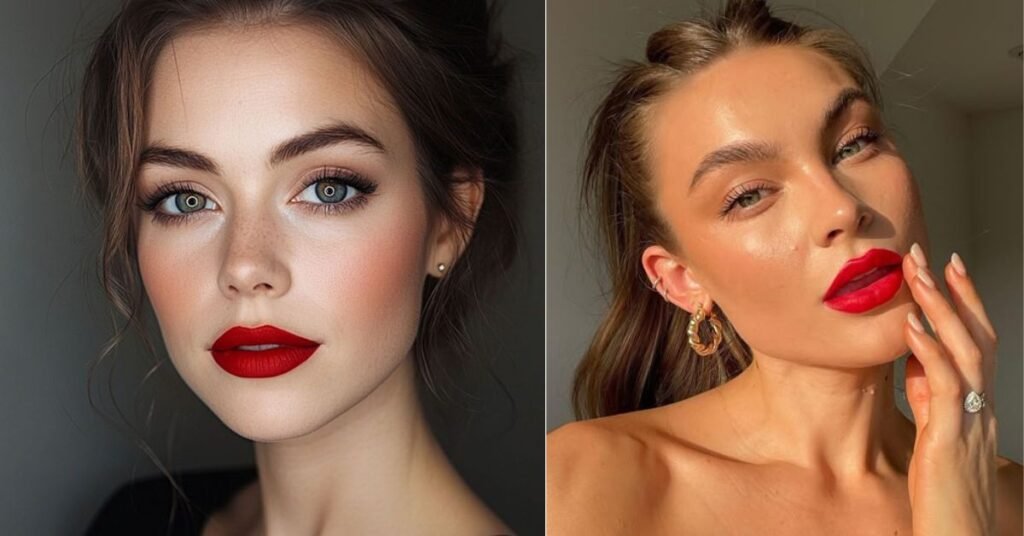 red lip makeup look