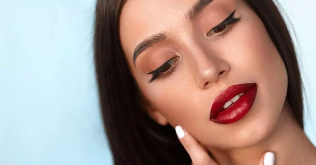 red lip makeup look