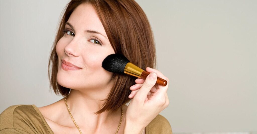 blush placement for round face